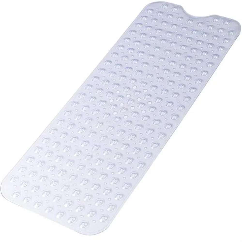 Extra Long Non Slip Bathtub Mat 40x16 Suction Cup Machine Washable Bath Mat